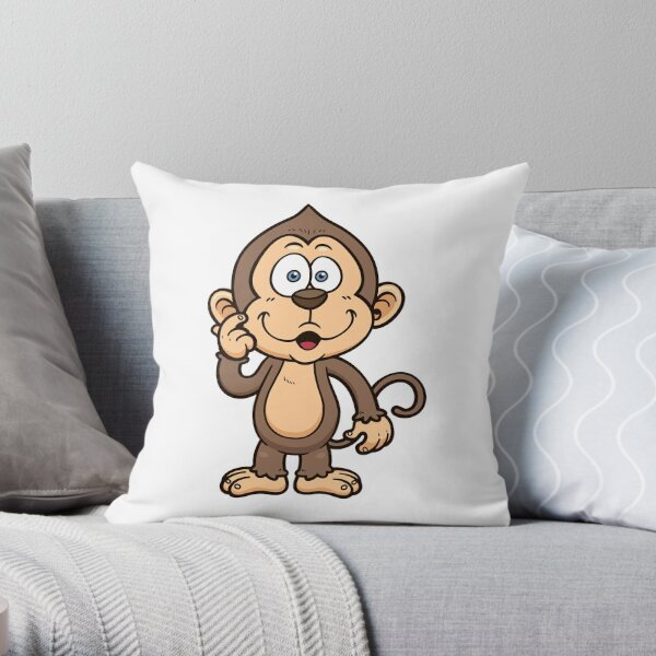 Happy cute monkeys  Throw Pillow RB0604 product Offical arctic monkeys Merch
