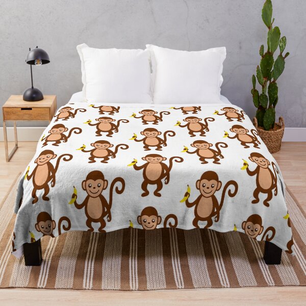 Happy cute monkeys  Throw Blanket RB0604 product Offical arctic monkeys Merch