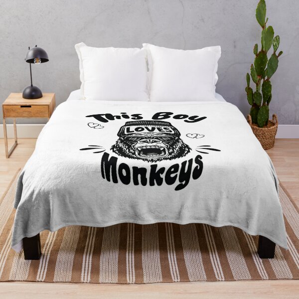 This Boy Loves Monkeys Lover Monkey Animal Saying Throw Blanket RB0604 product Offical arctic monkeys Merch